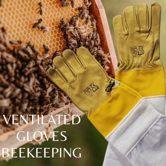 NEW Ventilated Gloves Professional Beekeeping Leather/ Long/Durable Size XL - Picture 1 of 9